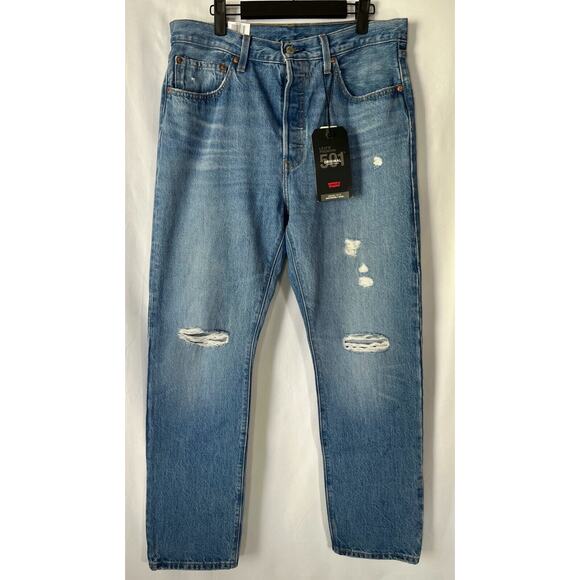 Levi's Denim - NWT Levi's 501 High-rise Straight women's Distressed button fly jeans Size 31/30